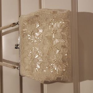 White Beaded Evening Bag